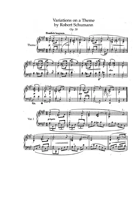 First page of Variationen über ein Thema von Robert Schumann