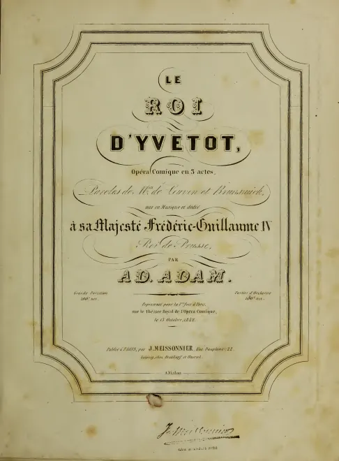 First page of Le roi d'Yvetôt