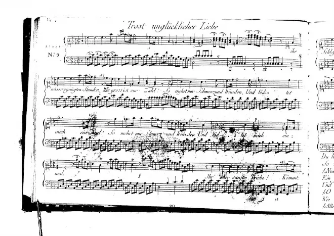 First page of Trost unglücklicher Liebe