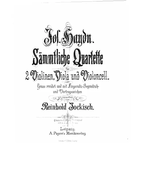 First page of String Quartet in B-flat major