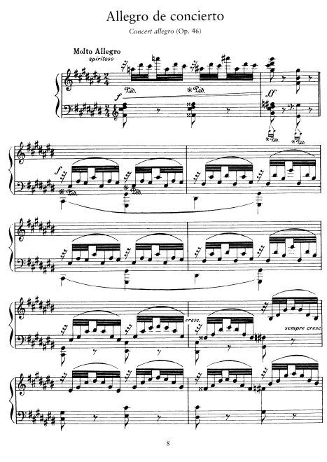 First page of Allegro de Concierto