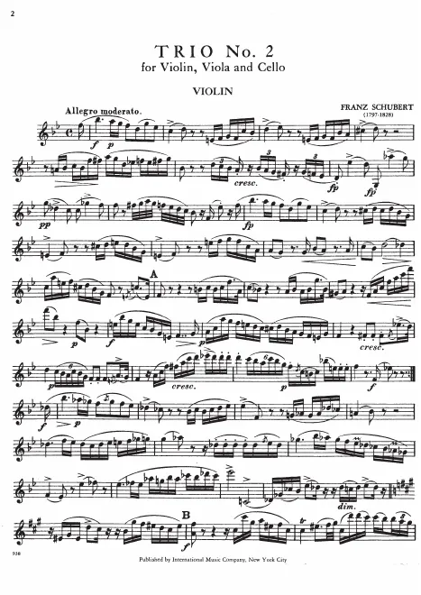 First page of String Trio in B♭ major