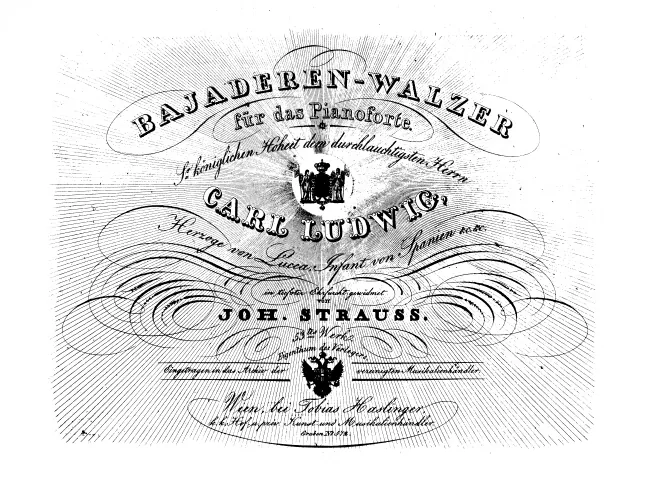First page of Bajaderen-Walzer