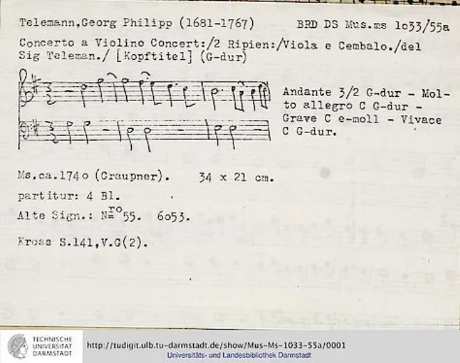 First page of Violin Concerto