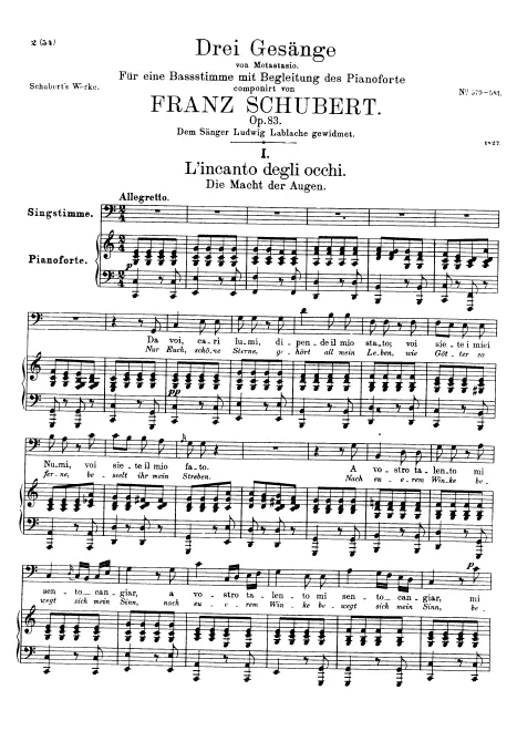 First page of 3 Gesänge, D.902