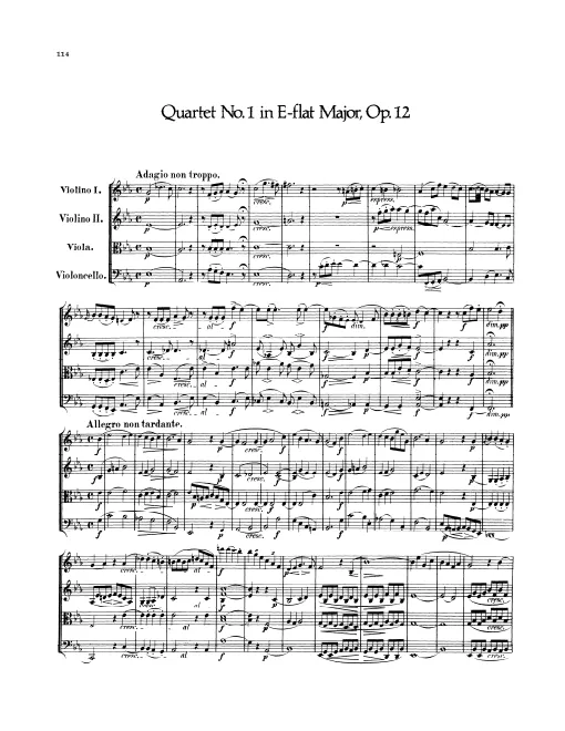 First page of String Quartet No.1