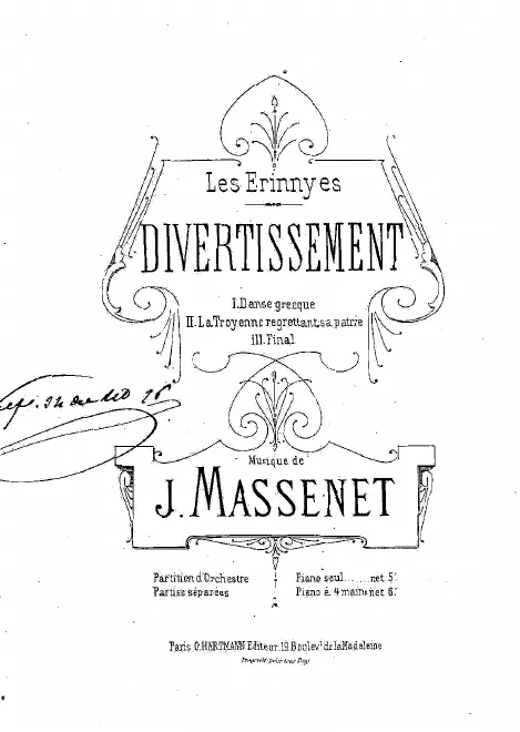 First page of Les Érinnyes