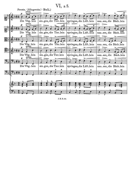 First page of Die Vöglein singen