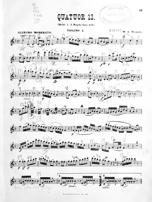 First page of String Quartet No.15