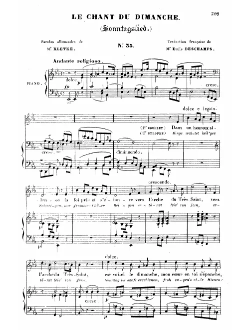 First page of Sonntagslied