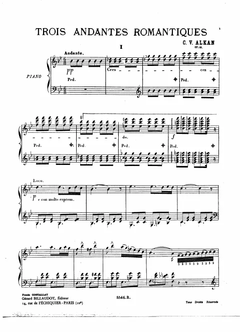 First page of 3 Andantes romantiques