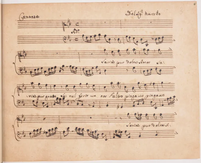 First page of Saria pur dolce amor
