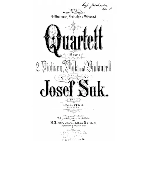 First page of String Quartet No.1