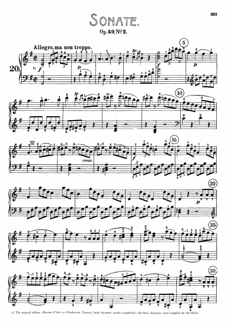 First page of Piano Sonata No.20