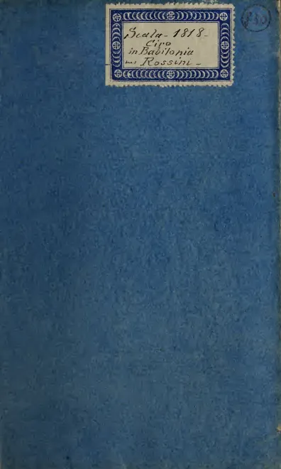 First page of Ciro in Babilonia