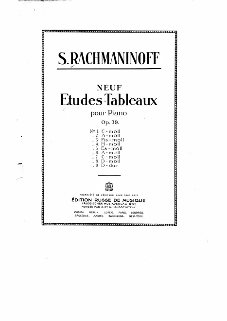 First page of Etudes-tableaux