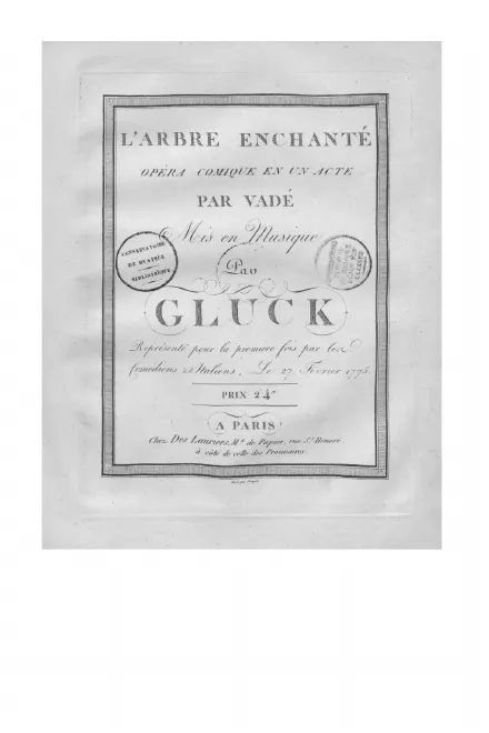 First page of L'Arbre enchanté, Opéra comique en 1 acte