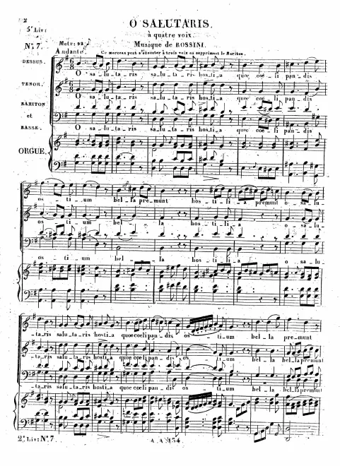 First page of O salutaris Hostia