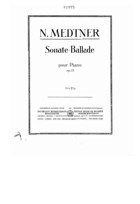 First page of Sonata-Ballade