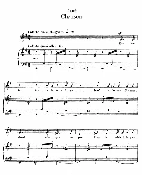 First page of Chanson