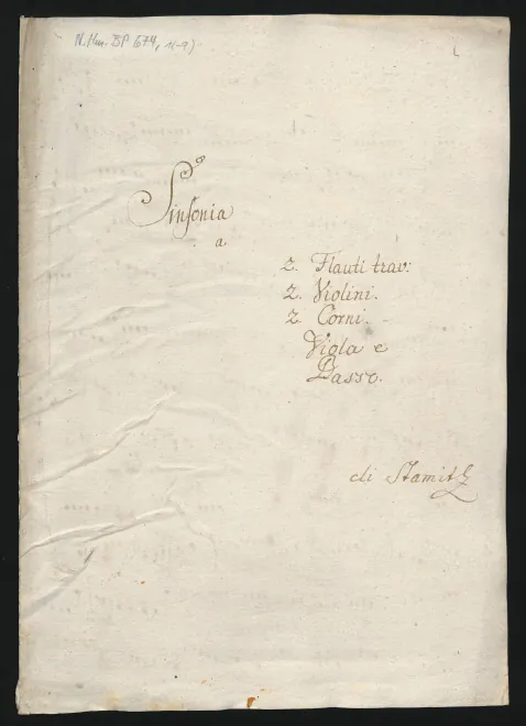 First page of Sinfonia in A major
