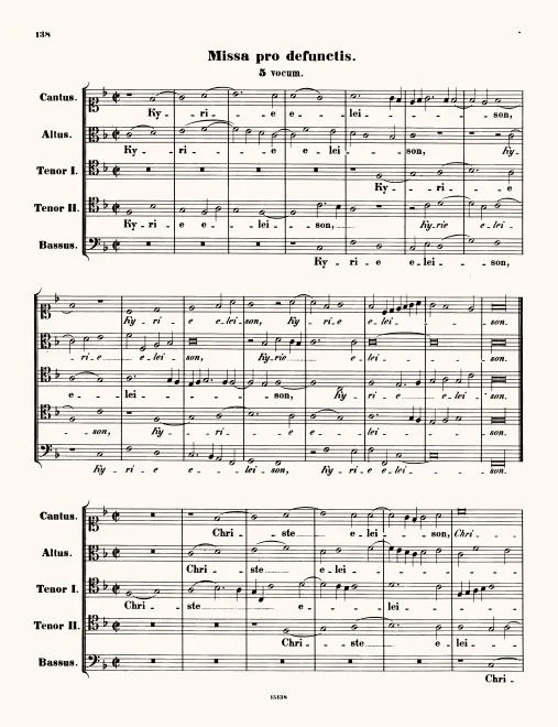 First page of Missa pro Defunctis