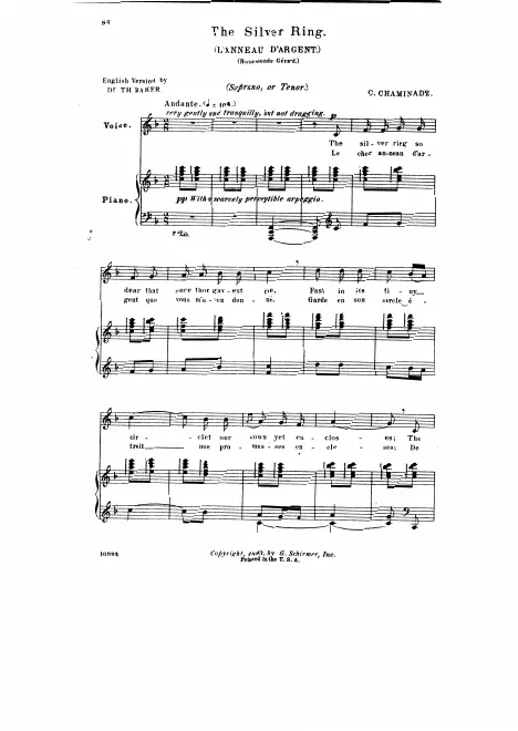 First page of L'anneau d’argent