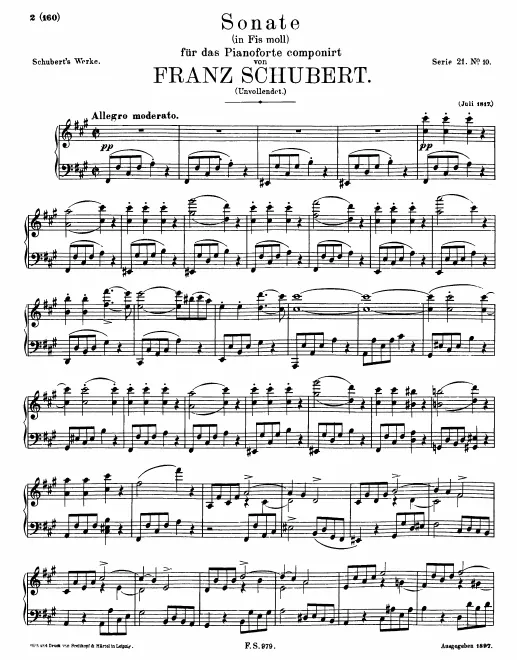 First page of Piano Sonata in F-sharp minor
