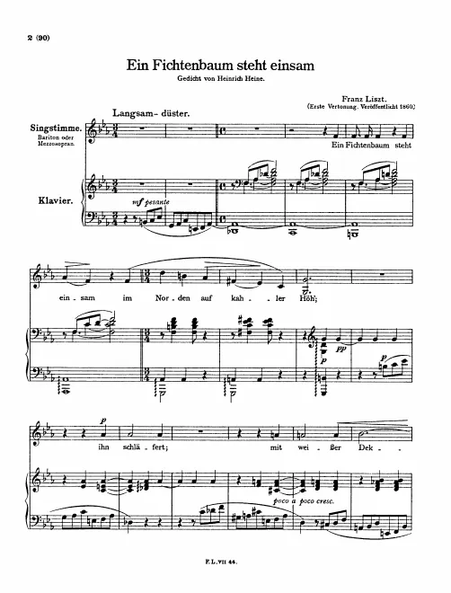 First page of Ein Fichtenbaum steht einsam