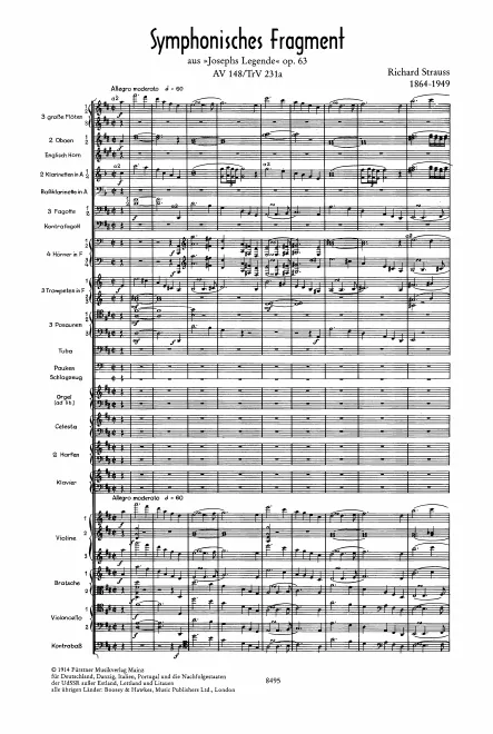 First page of Symphonisches Fragment aus "Josephs-Legende"