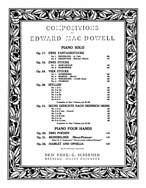 First page of 6 Poems after Heine