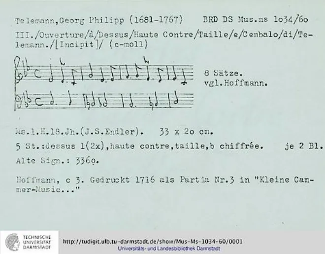 First page of Ouverture-Suite in C minor