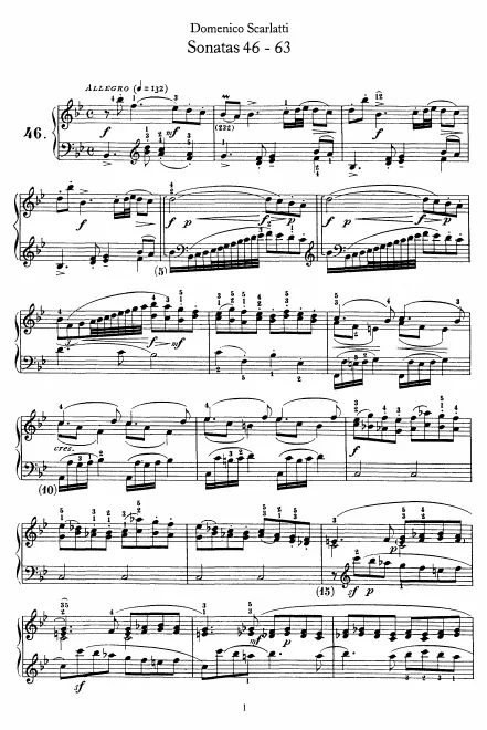 First page of Keyboard Sonata in B-flat major