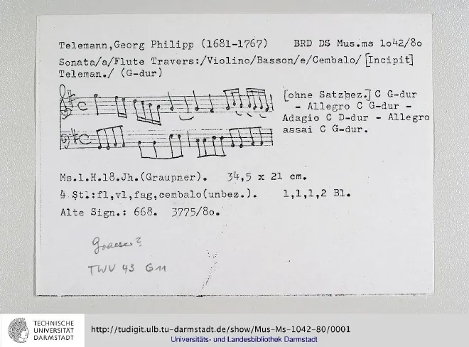First page of Sonata à 4