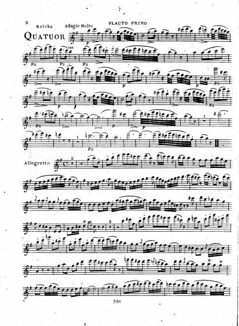 First page of Flute Quartet