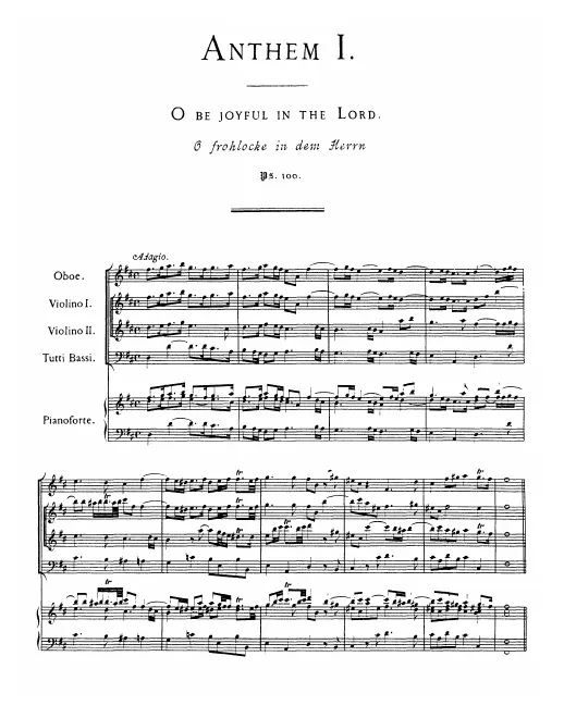 First page of O be Joyful in the Lord
