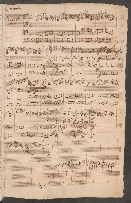 First page of Harpsichord Concerto in A major