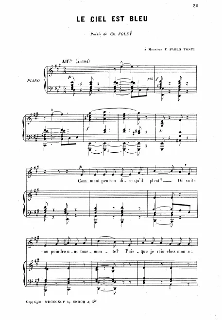First page of Le ciel est bleu