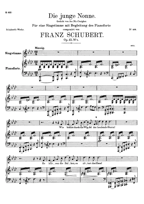 First page of Die junge Nonne