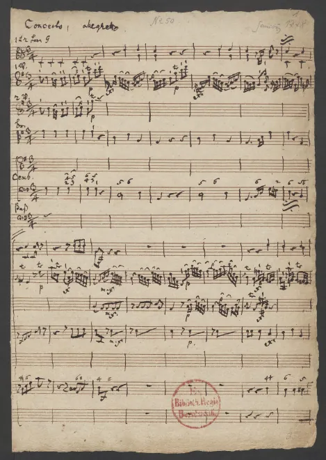 First page of Harpsichord Concerto in G major