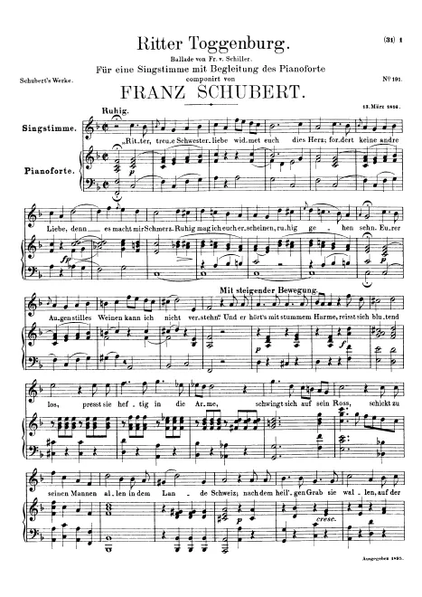 First page of Ritter Toggenburg