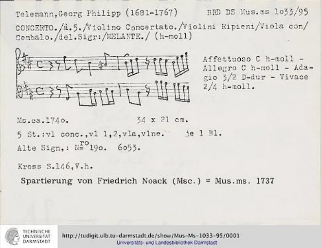 First page of Violin Concerto