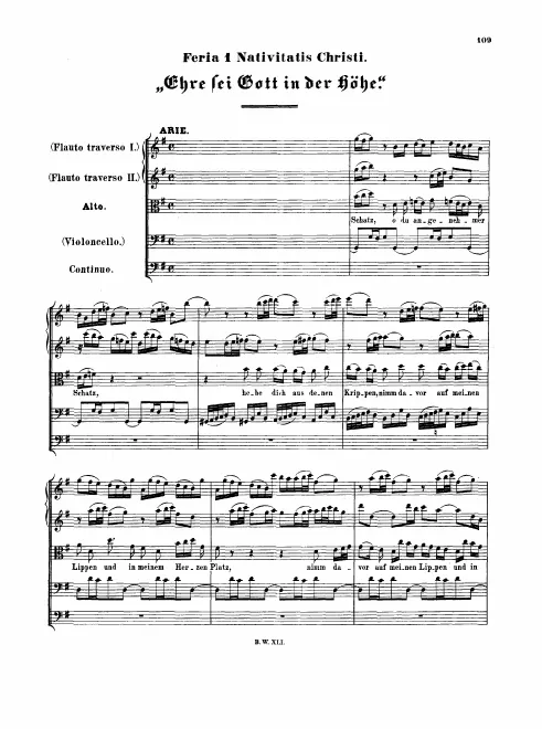 First page of Ehre sei Gott in der Höhe (fragment)