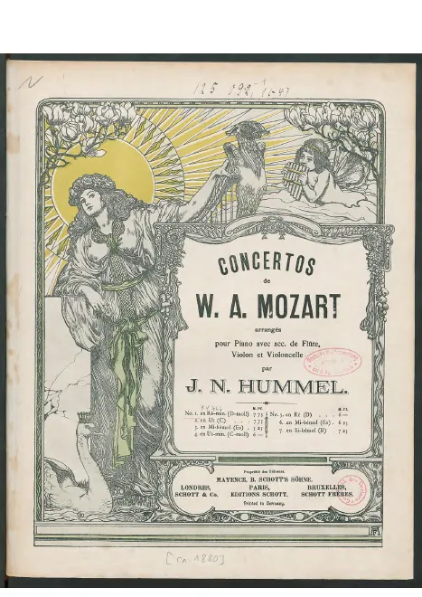 First page of Cadenza for Mozart's Piano Concerto No.20