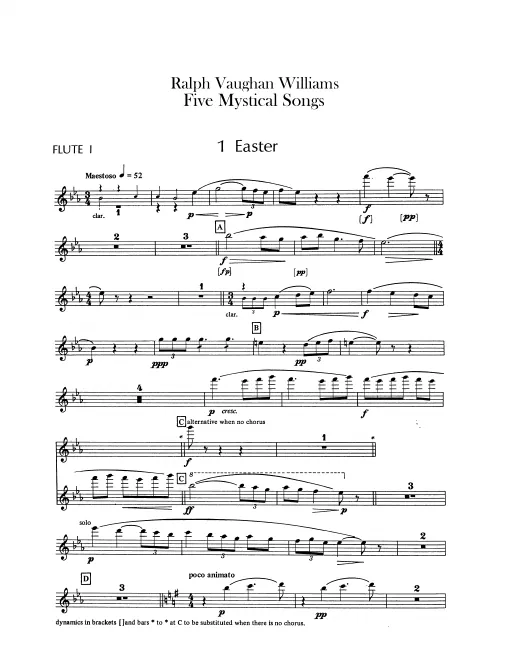 First page of Five Mystical Songs