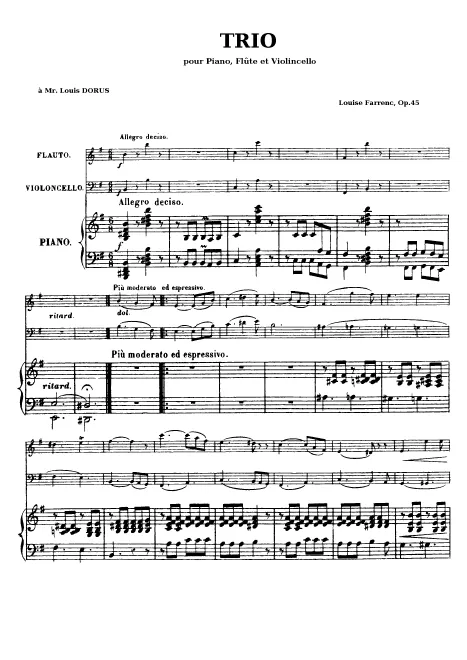 First page of Trio for Flute, Cello, and Piano