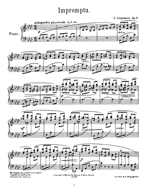 First page of Impromptu, Op.5