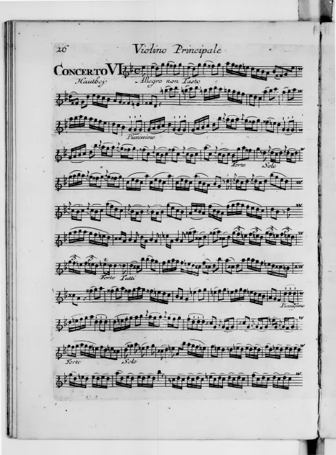 First page of Oboe Concerto in G minor