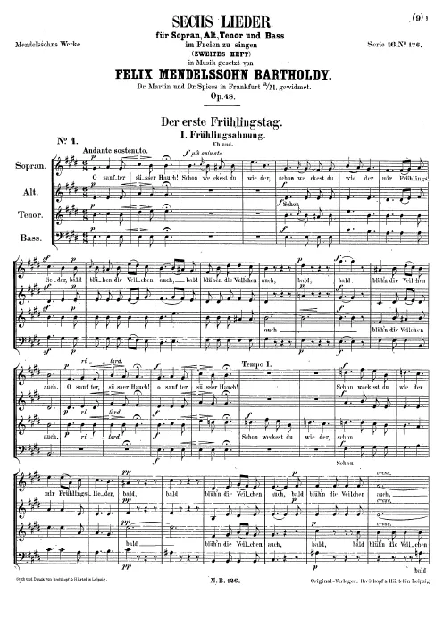First page of 6 Lieder im Freien zu singen