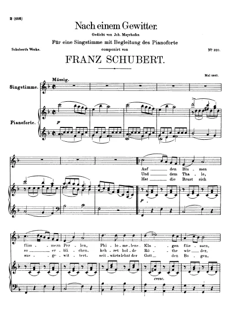 First page of Nach einem Gewitter